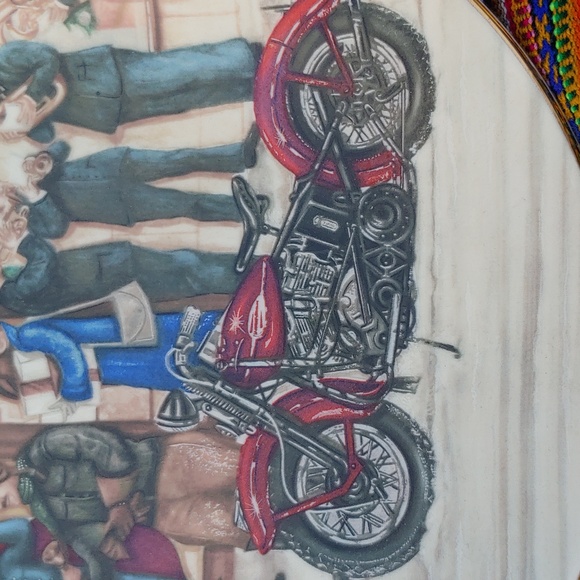 Vintage Harley-Davidson 1987 Christmas Decorative Ceramic Collectors Plate - Picture 1 of 14